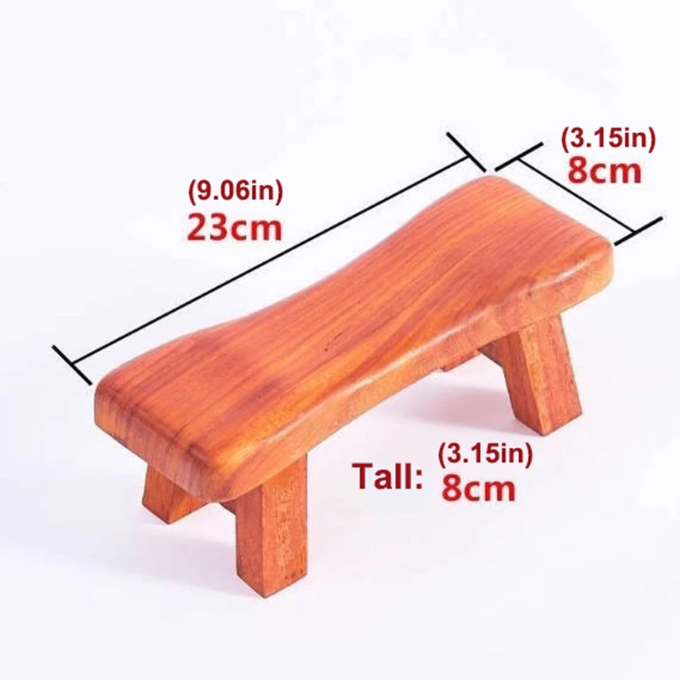 Red Pear Wood Flat Neck Pillow Solid Hardwood Cooling Support - Image 1 of 1