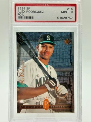 1994 SP Alex Rodriguez Foil Premier Prospets #15 Seattle Mariners - PSA MINT 9 - Image 1 of 2