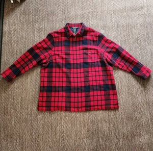 VTG Lauren Ralph Lauren 100% Lambswool Zip-Up Red/Navy/Green Plaid Women Size 3X - Picture 1 of 23