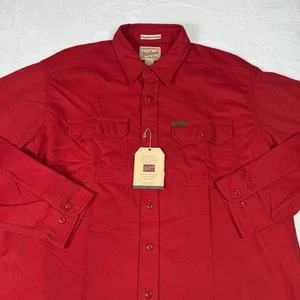 Woolrich Shirt Mens Large Tall LT Expedition Chamois Red Soft Gorpcore NWT - Picture 1 of 8