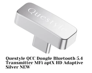 ¡Oferta! Questyle QCC Dongle Bluetooth 5.4 Transmisor MFi aptX HD Adaptable Plateado - Imagen 1 de 12