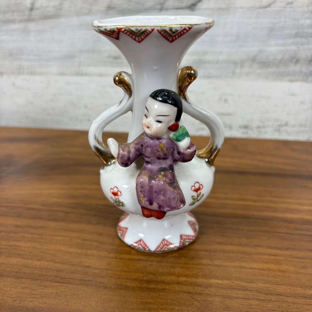艺妓花瓶日本古董花瓶| eBay