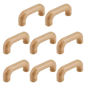 8 Pack Hardware Wooden Handles Arch Wood Cabinet Pulls Finished Wooden Drawer... - Picture 1 of 5
