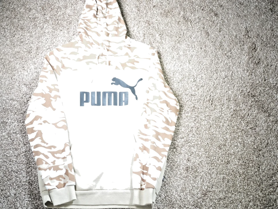 PUMA Mens Camo Blocked Hoodie S Forest Night - Image 1 of 4