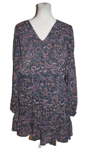 Evereve Dress Women’s Size M Sleeveless V-Neck Cinched Waist Floral Long Sleeve - Picture 1 of 2