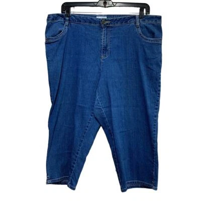 Living Planet Plus Womens Size 20W Stretch Cotton Denim Jean Capri Cropped Pants - Image 1 of 4