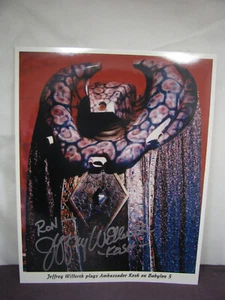 signed color photo of Jeffrey Willerth as Ambassador Kosh on TV show Babylon 5 - Picture 1 of 2