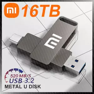 16TB USB 3.2 High-Speed Metal Flash Drive, Mini SSD with Type-C, Ultra-Fast Tran - Imagen 1 de 7