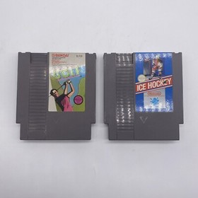 Lot Of 2 NES Games Golf Challenge Pebble Beach And Ice Hockey Cartridges Only
