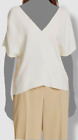 $145 Vince Women's Solid White Short Sleeve Deep V-Neck Popover Top Size Small