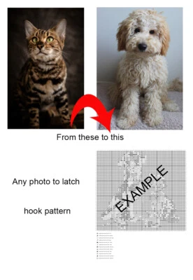 Your Own Photo Into A Latch Hook Pattern Chart Cushion Rug Sizes & Options Gift - Image 1 of 4