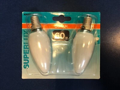 2X OSRAM Glühlampe Superlux Softone weiß  60W E14 Krypton Kerzenlampe DIMMBAR !! - Bild 1 von 2