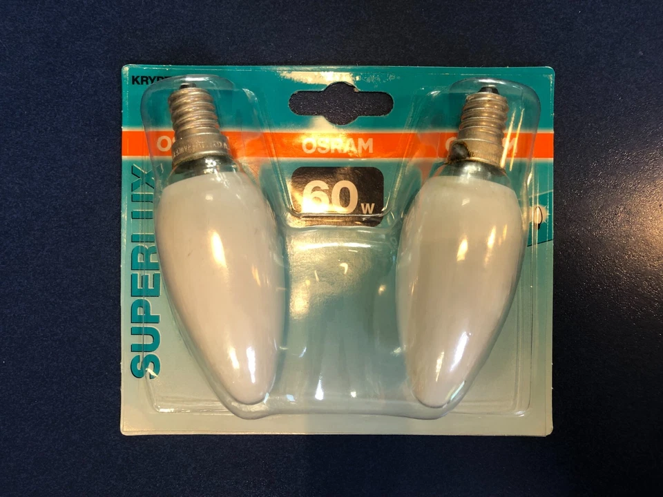 2X OSRAM Glühlampe Superlux Softone weiß  60W E14 Krypton Kerzenlampe DIMMBAR !! - Bild 1 von 2