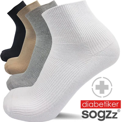 6-24 Paar SOGZZ® Diabetiker Socken ohne Gummi Damen Herren Kurzsocken Baumwolle - Bild 1 von 4