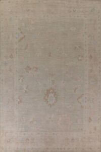 Muted Oushak Turkish Living Room Area Rug 10x14 Large Hand-knotted Wool Carpet