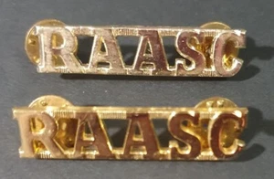 Australia • Anodised Shoulder Titles (2). • RAASC (Army Service Corps) - Picture 1 of 2