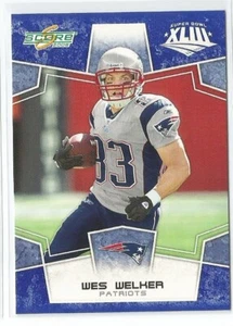 2008 Score Super Bowl BLUE Variation New England Patriots Wes Welker #185 - Picture 1 of 1