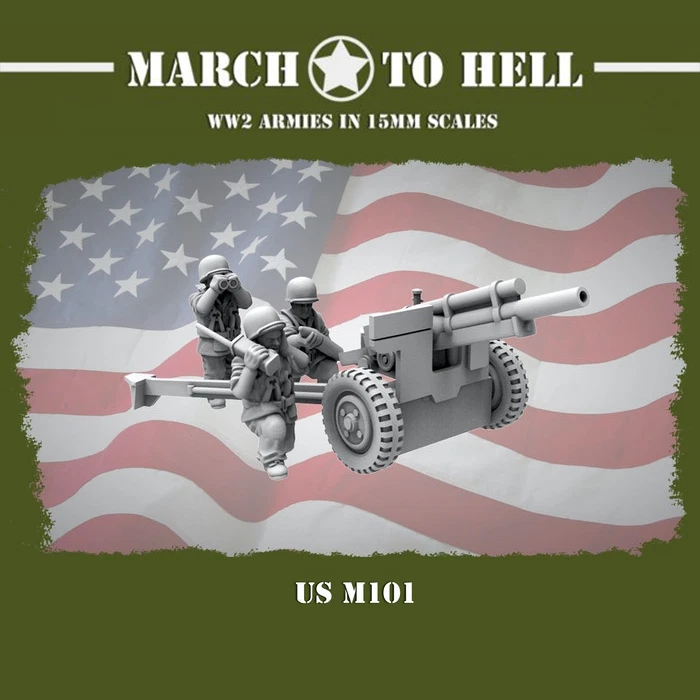1/72 Soldier WW II American M101 Howitzer 3 Man+1 Gun(miniature Soldier) - Image 1 of 1