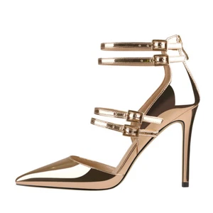 Zapatos de salón onlymaker para mujer con correa al tobillo punta puntiaguda D'Orsay hebilla tacones altos - Imagen 1 de 10