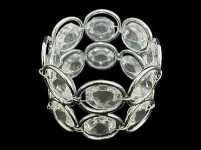 Soporte para anillo servilleta de cristal octágono plateado 4 piezas para decoración del hogar lugar de boda Foto 1 de 4