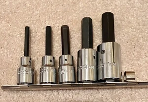 Proto Hex Allen Socket Bit Set 5 Pc Metric 1/2" Drive USA - Picture 1 of 5
