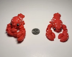 3D Printed lobster Cute Mini Animals Articulated Collectable Kids Toy Gift - Picture 1 of 5
