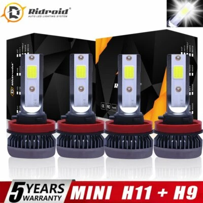 Combo LED Headlight Bulbs for Nissan Altima 2007-2018 High Low Beam White 4pcs - Image 1 of 4