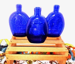 VINTAGE Fort McHenry kobaltblaue Glasflaschen * FULL SET OF THREE * RARE FUND! - Bild 1 von 15