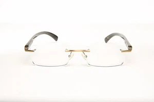 GAFAS DE SOL SIN MONTURA DORADAS Y DE MADERA #166F - Imagen 1 de 6