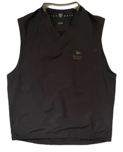 Nike Golf Vest Mens Medium Black Pullover V Neck Swoosh Bay Harbour Golf Club - Picture 1 of 8