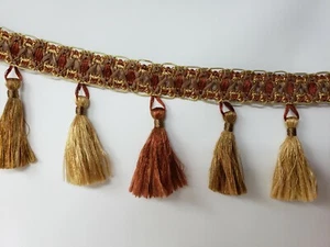 RARO IMPRESIONANTE KRAVET SUDAFRICANO 4" BORLA FLECOS ÁMBAR CAMELLO UPHL CORTINAS POR COMPRAR - Imagen 1 de 12