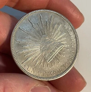 Mexico - 1908 MoAM Large Silver Peso - Nice! - Picture 1 of 5
