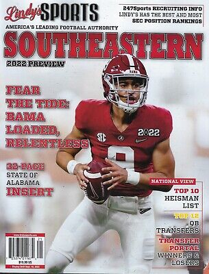 Lindy's Sports Southeastern College Football 2022 Preview   Alabama Cover • 13.99$
