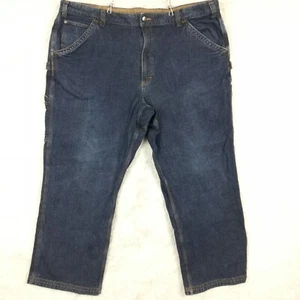 Duluth Trading Mens Jeans Flex Ballroom Carpenter Utility Blue Denim Dark 46x30 - Imagen 1 de 9