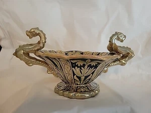 Majolica Luca della Robbia Gualdo Tadino 40s luster ceramic Dish 10x5x3 - Picture 1 of 15