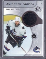 2005/06 TODD BERTUZZI  SP GAME USED  AUTHENTIC FABRICS JERSEY CARD CANUCKS