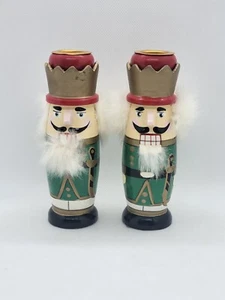 Nutcracker Tapered Candle Holders Set of 2 - Picture 1 of 9
