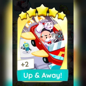 1 x Up & Away! - Golden Sticker - Set 16 ( Golden Blitz ) Mon_opoly_Go - Afbeelding 1 van 1