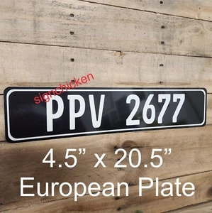 TODO TEXTO NEGRO/BLANCO - Matrícula Europea, Personalizado, CUALQUIER TEXTO, - Imagen 1 de 2