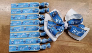 SALE! Set of Eight Kansas City Royals Hair Ties and Bonus Bow Royals Bow - Picture 1 of 3