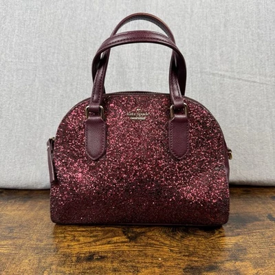 Bolso Bandolera Kate Spade Cúpula Brillo Borgoña Vino Cartera Bolso Foto 1 de 4
