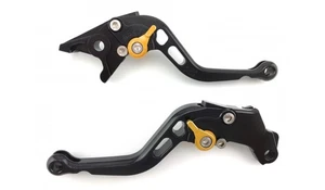 Paire de Leviers Courts Noir Or AVDB Frein et Embrayage CNC FANTIC CABALLERO 500 - Picture 1 of 8