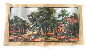 Vintage D Collection Canvas for Tapestry Le Chermin du Village D'apres Hobbema - Picture 1 of 5