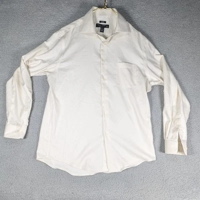 Pronto Uomo Dress Shirt Mens 16.5 34/35 White Solid Long Sleeve Shirt - Image 1 of 4