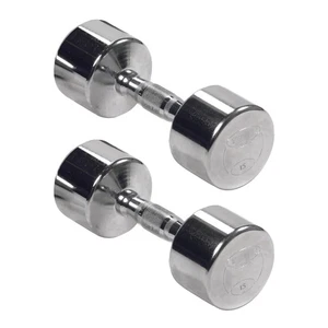 York Barbell Professional Chrome Dumbbell with Ergo Grip, Heavy-Duty 15lb Pak 2 - Picture 1 of 3