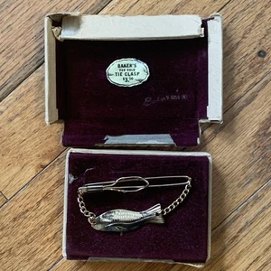 Fermacravatta pesce linguetta oro panettiere vintage fermacravatta oro 24 carati - Foto 1 di 7