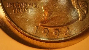 1994 D Washinton quarter with double die on date - Picture 1 of 8