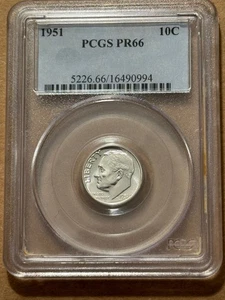 1951 Proof Roosevelt Dime PCGS PR66 - Picture 1 of 2