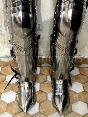 Medieval Steel Full Leg Armor Knight Costume Larp Armor Reenactment Cosplay - Image 1 of 4