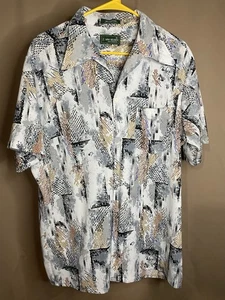 VTG 70s Totally Abstract Van Heusen Splendor Button Shirt Sz XL SUPER COOL 🔥🔥 - Picture 1 of 3